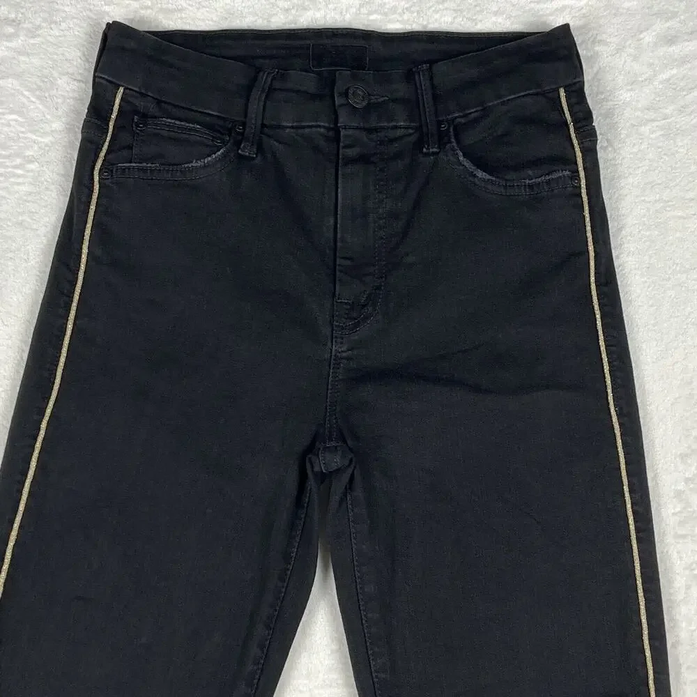 Mother Jeans Womens 25 Black Glam High Waist Looker Not Guilty One Liner Baddie